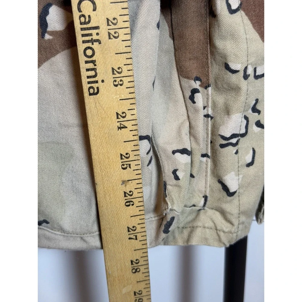 Vintage Military Coat Mens Large Beige Desert Cookie Camo Combat Military 90s